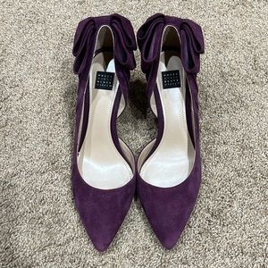 WHBM Purple Suede Half D'Orsay Pump - worn once - runs a 1/2 size big